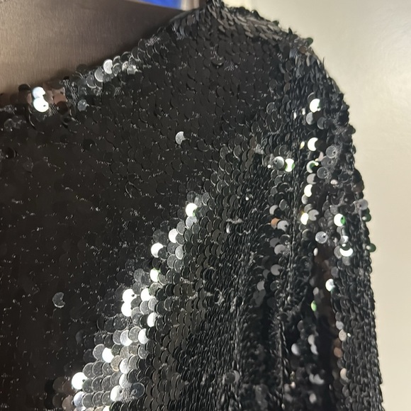 Esmara by Heidi Klum Sparkly Black Sequin Mini Shift Dress SZ Medium - Picture 3 of 8